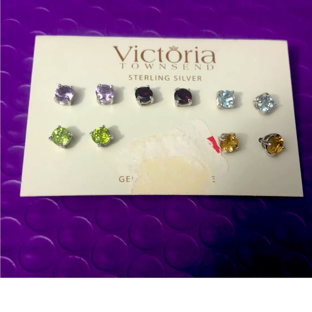 LOT 5MM  Amethyst Peridot Topaz Garnet Citrine 925 Sterling Silver Stud Earrings